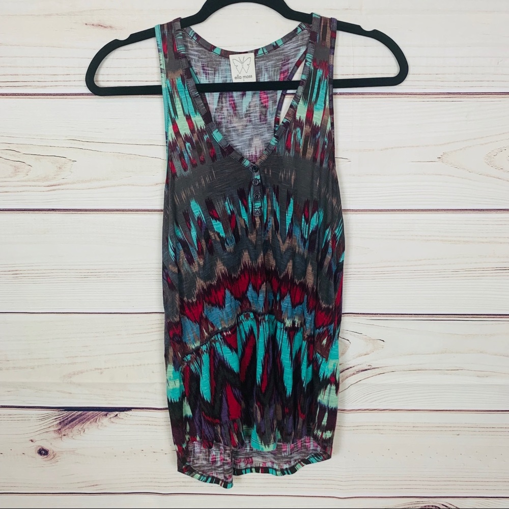 Ella moss abstract button down tank nwot